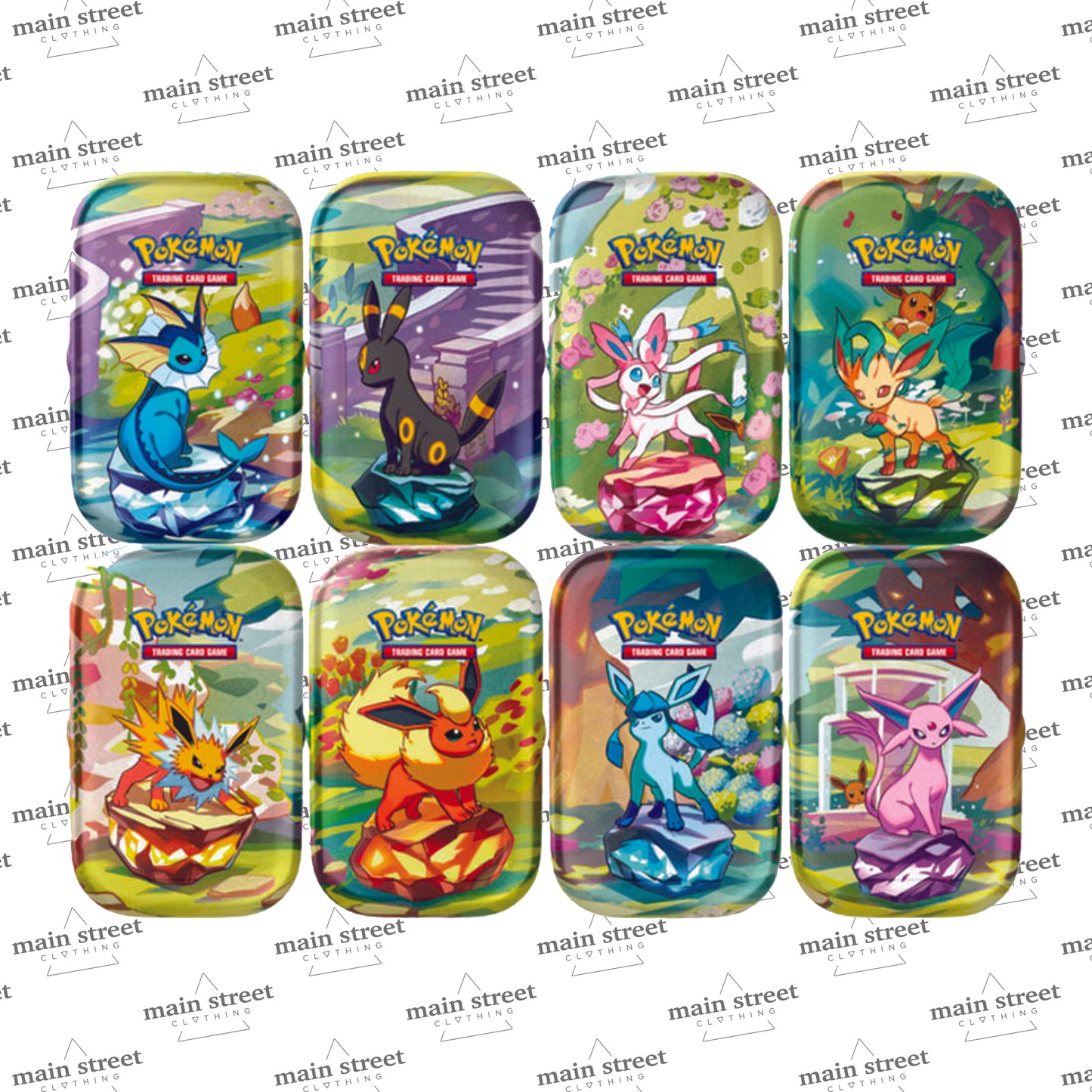 Pokemon Prismatic Evolutions Display 8 Mini Tin