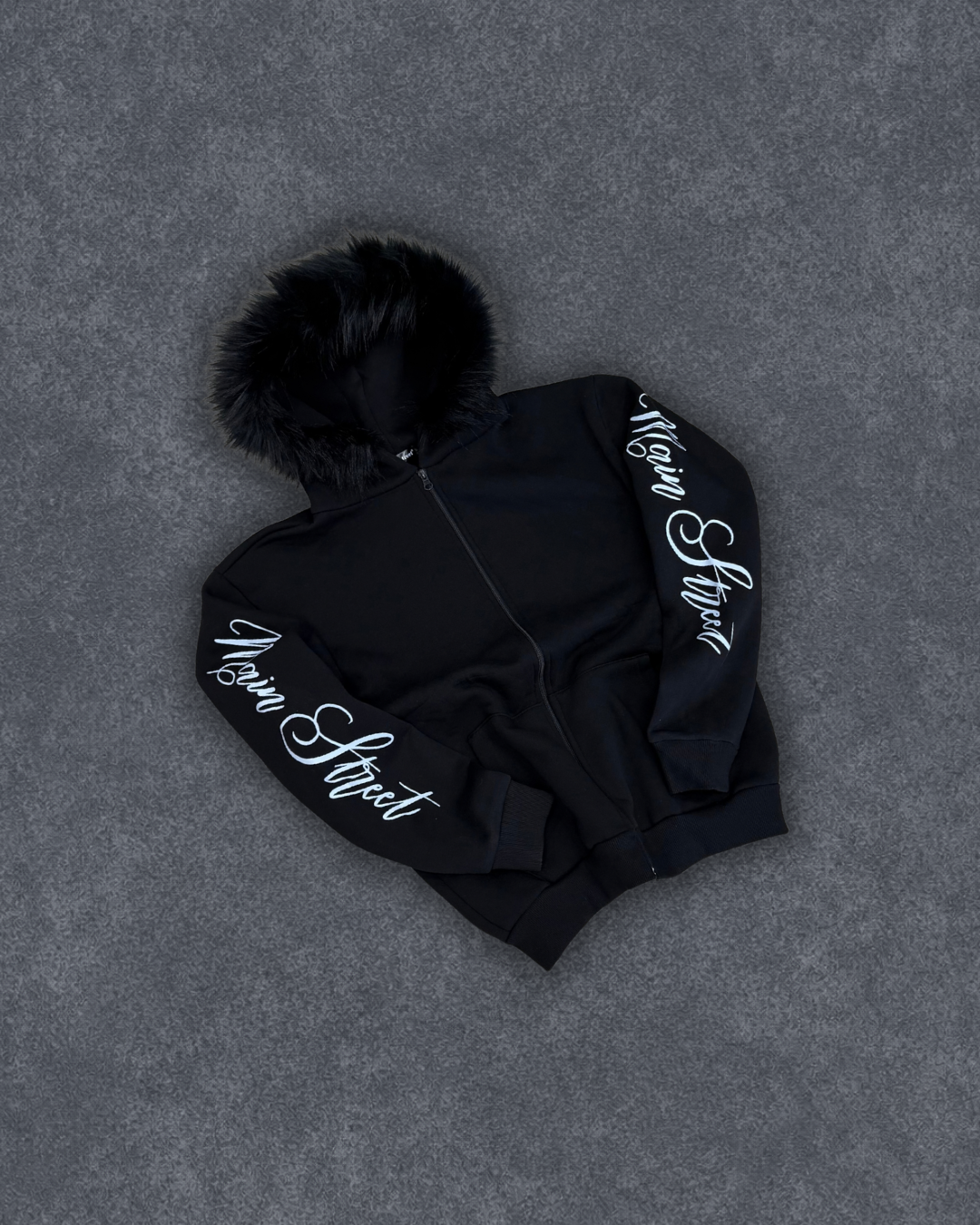Fur Hoodie Black