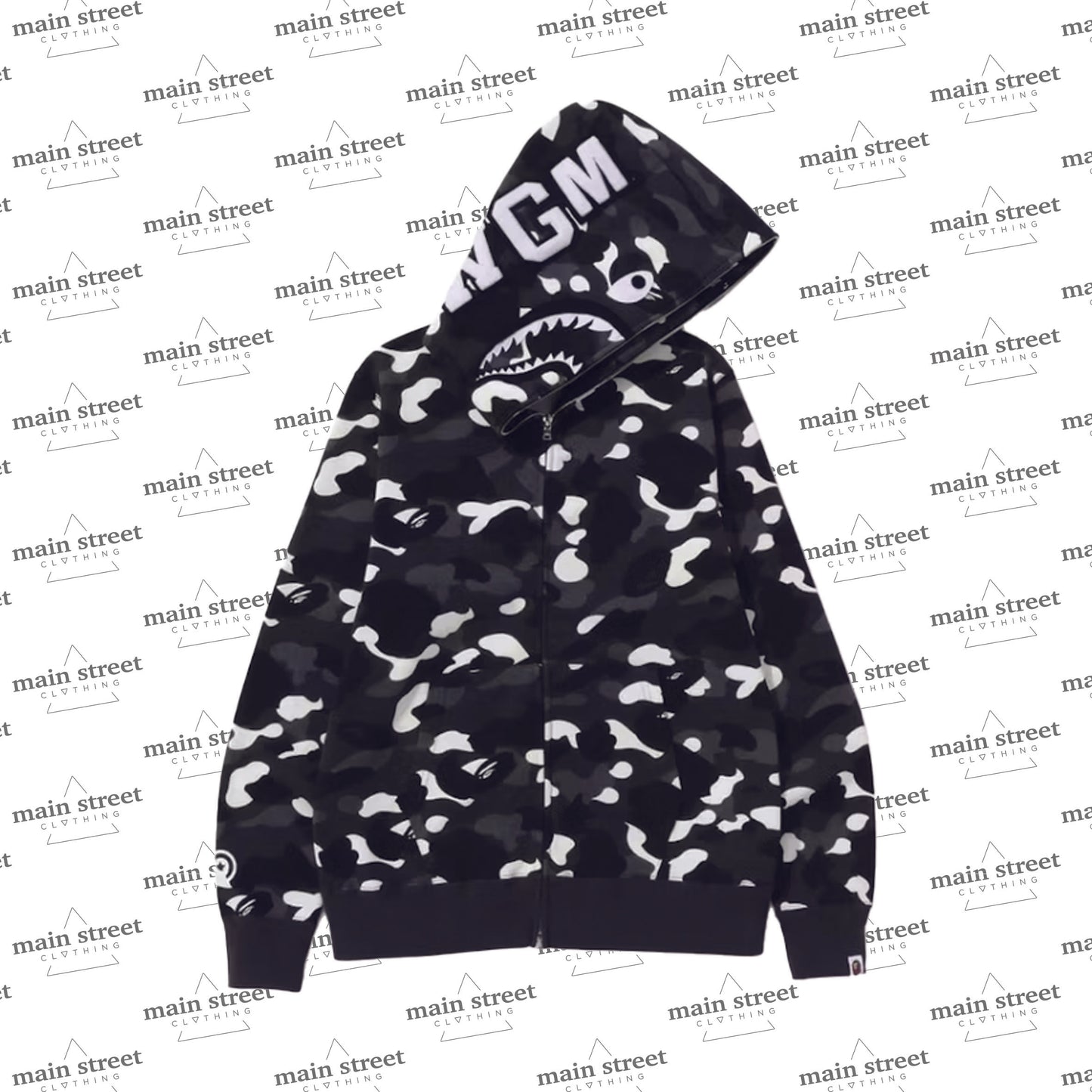 Felpa BAPE City Camo Shark Full Zip Black