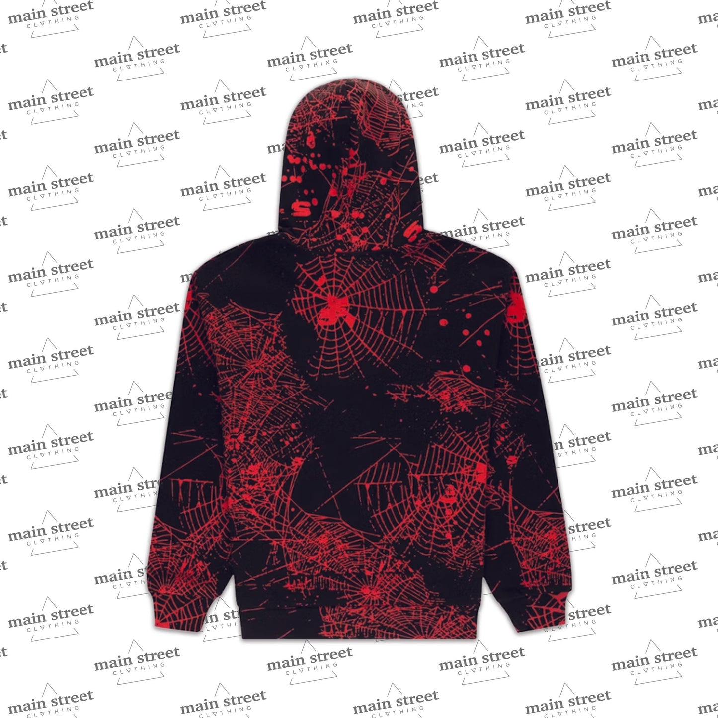Sp5der AOP Web V2 Zip Up Hoodie Black