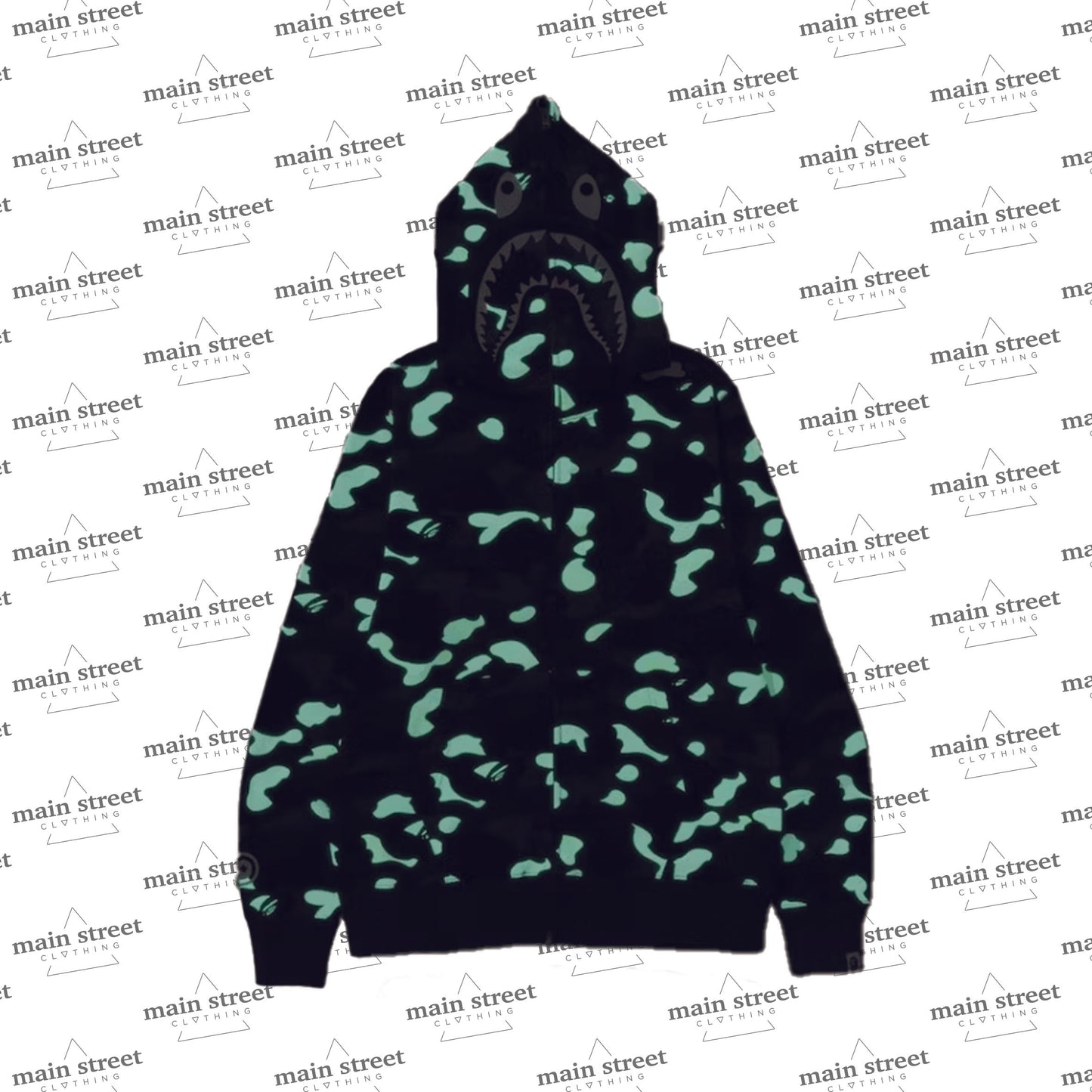 Felpa BAPE City Camo Shark Full Zip Black