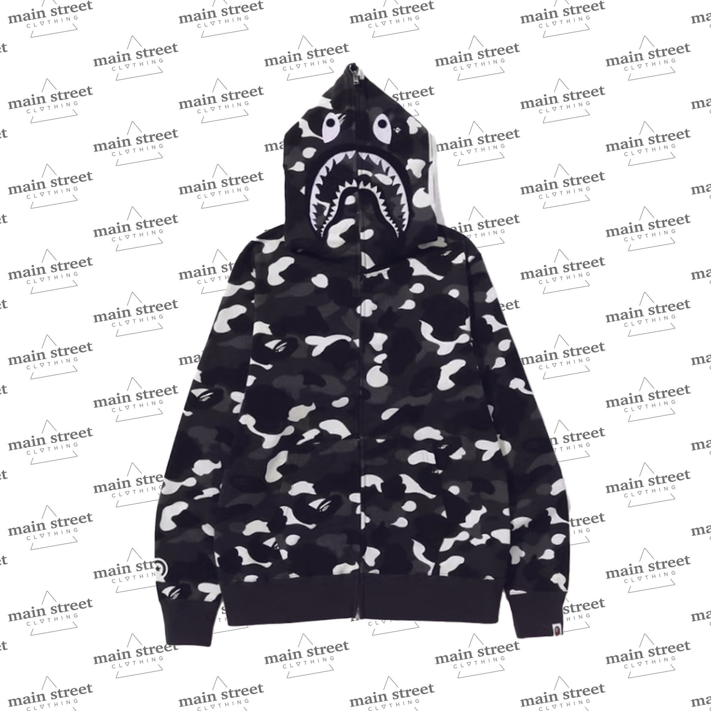 Felpa BAPE City Camo Shark Full Zip Black