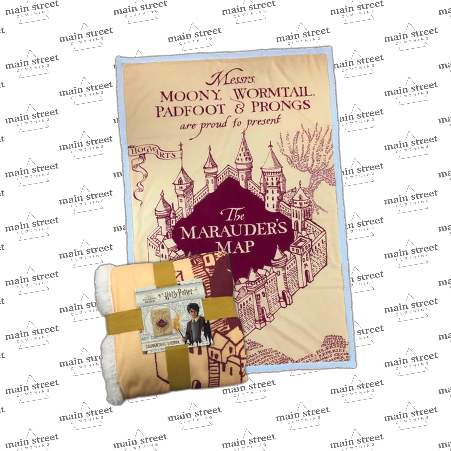 Harry Potter The Marauder's Map Sherpa Blanket
