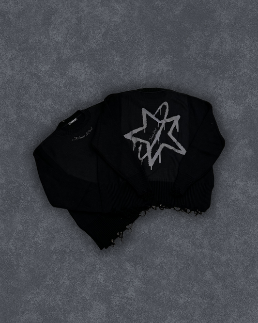 Star Sweater Black