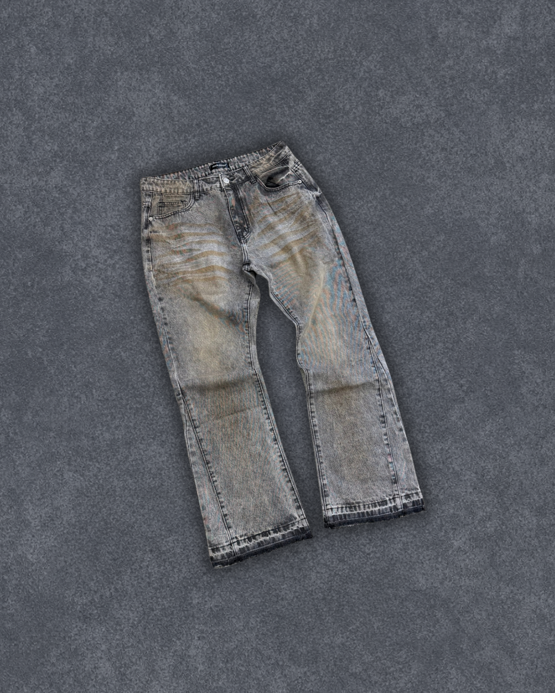 Washed Grey Flared Jeans