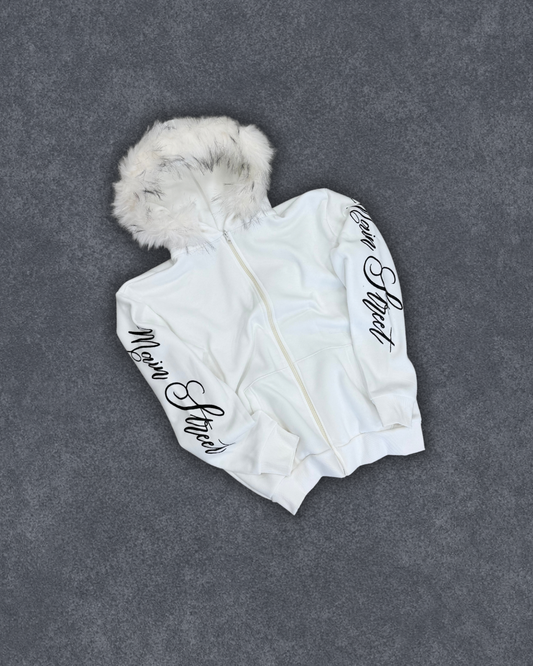 Fur Hoodie White