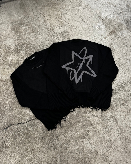 Star Sweater Black