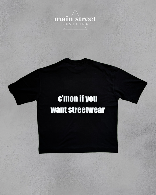 T-Shirt Crop C'mon Black