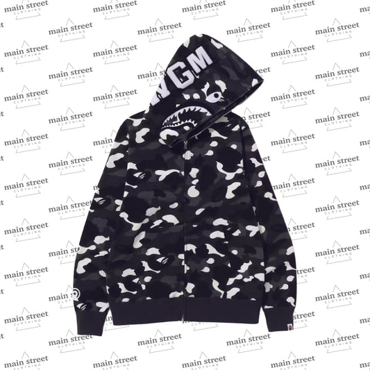 Felpa BAPE City Camo Shark Full Zip Black