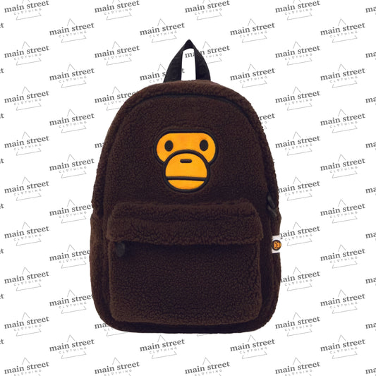 BAPE Baby Milo Zaino in Pelliccia Brown