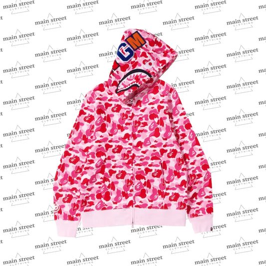 Felpa BAPE ABC Camo Shark Full Zip Pink